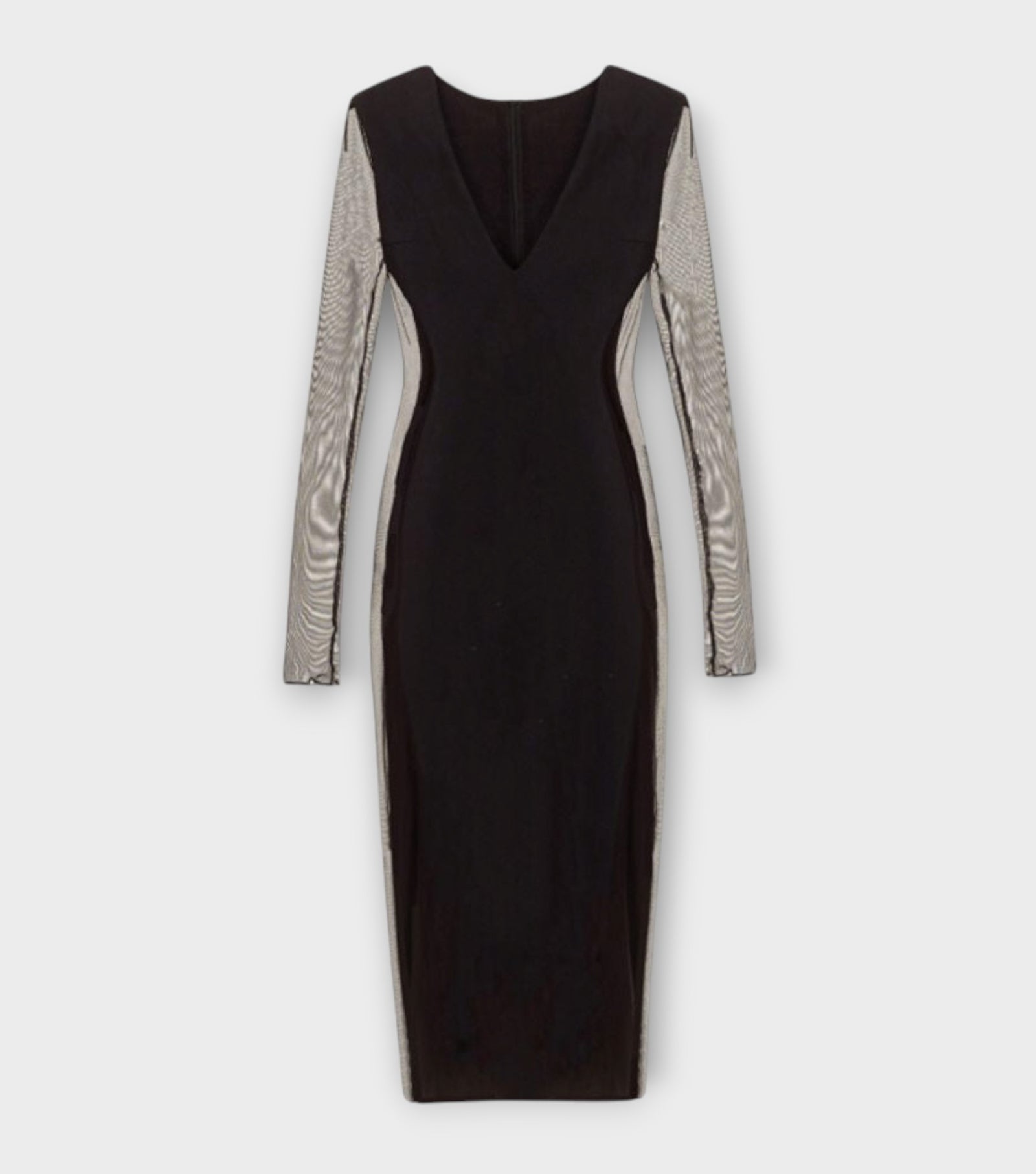 Long Sleeve Maxi Dress With Sheer Sides