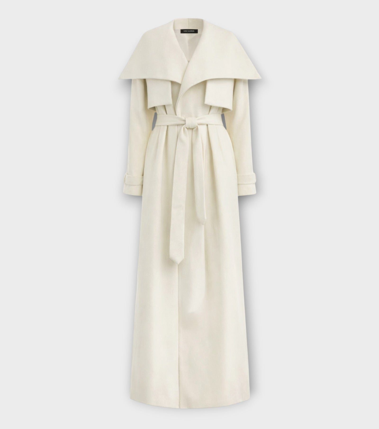 Maxi Leather Trench Coat | Ecru