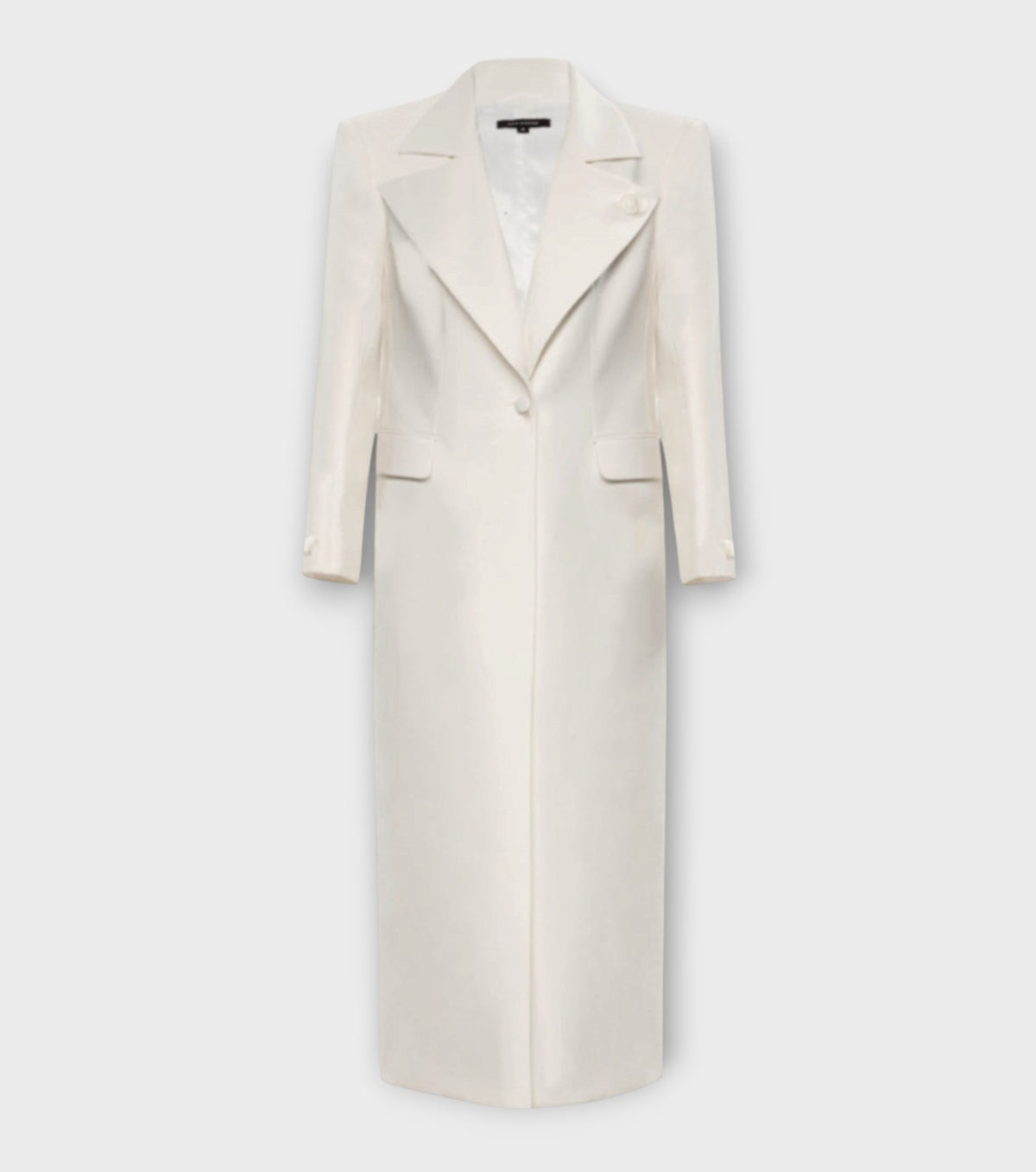 Rose Buttons Maxi Coat | Ecru
