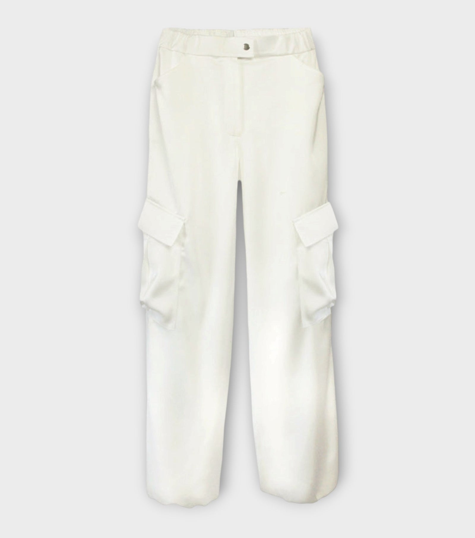 Silky Cargo Pants | Ecru