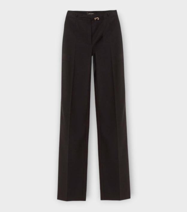 Straight Wool Pants With A Buckle