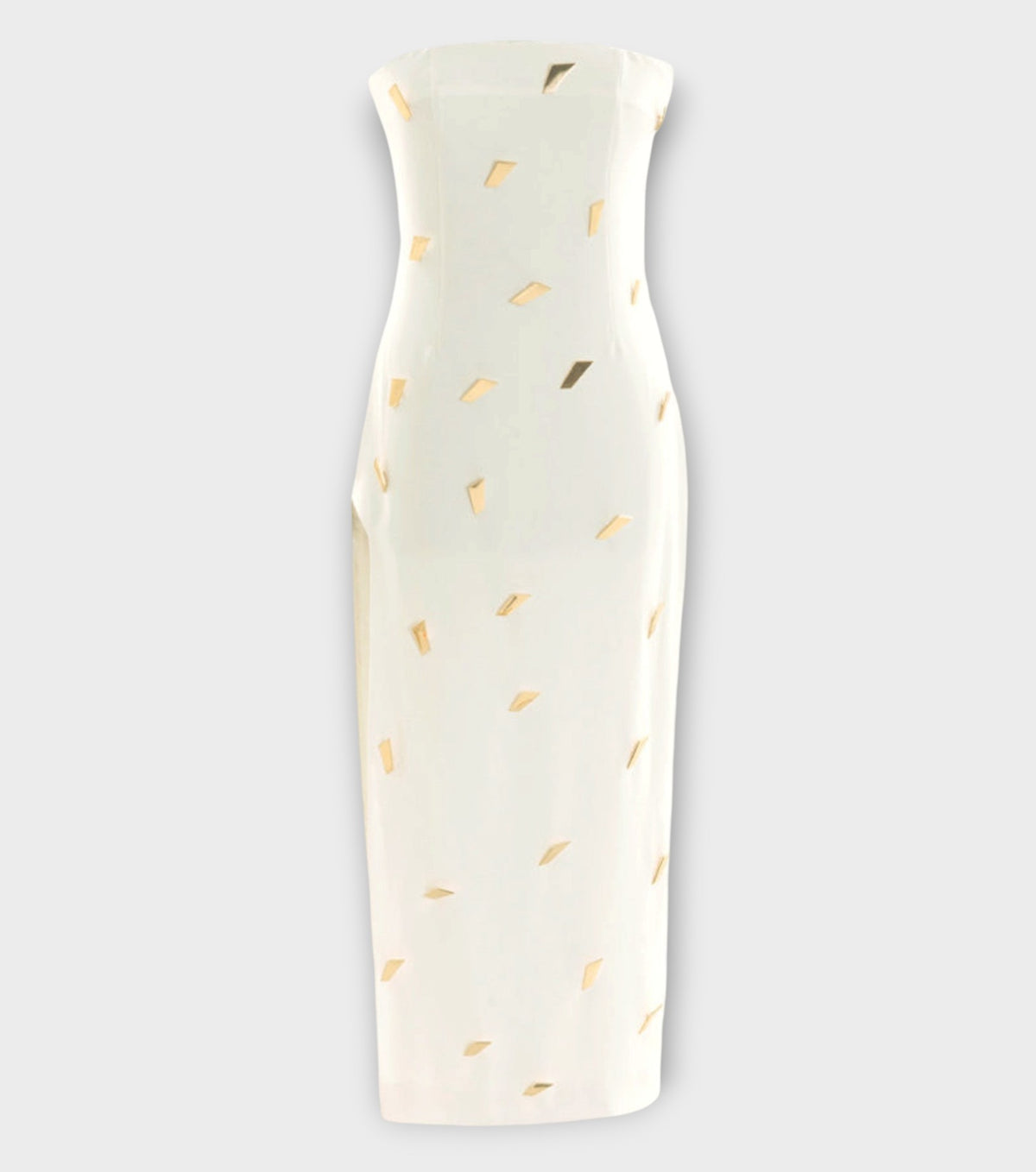 Strapless Dress With Signature Buttons | White