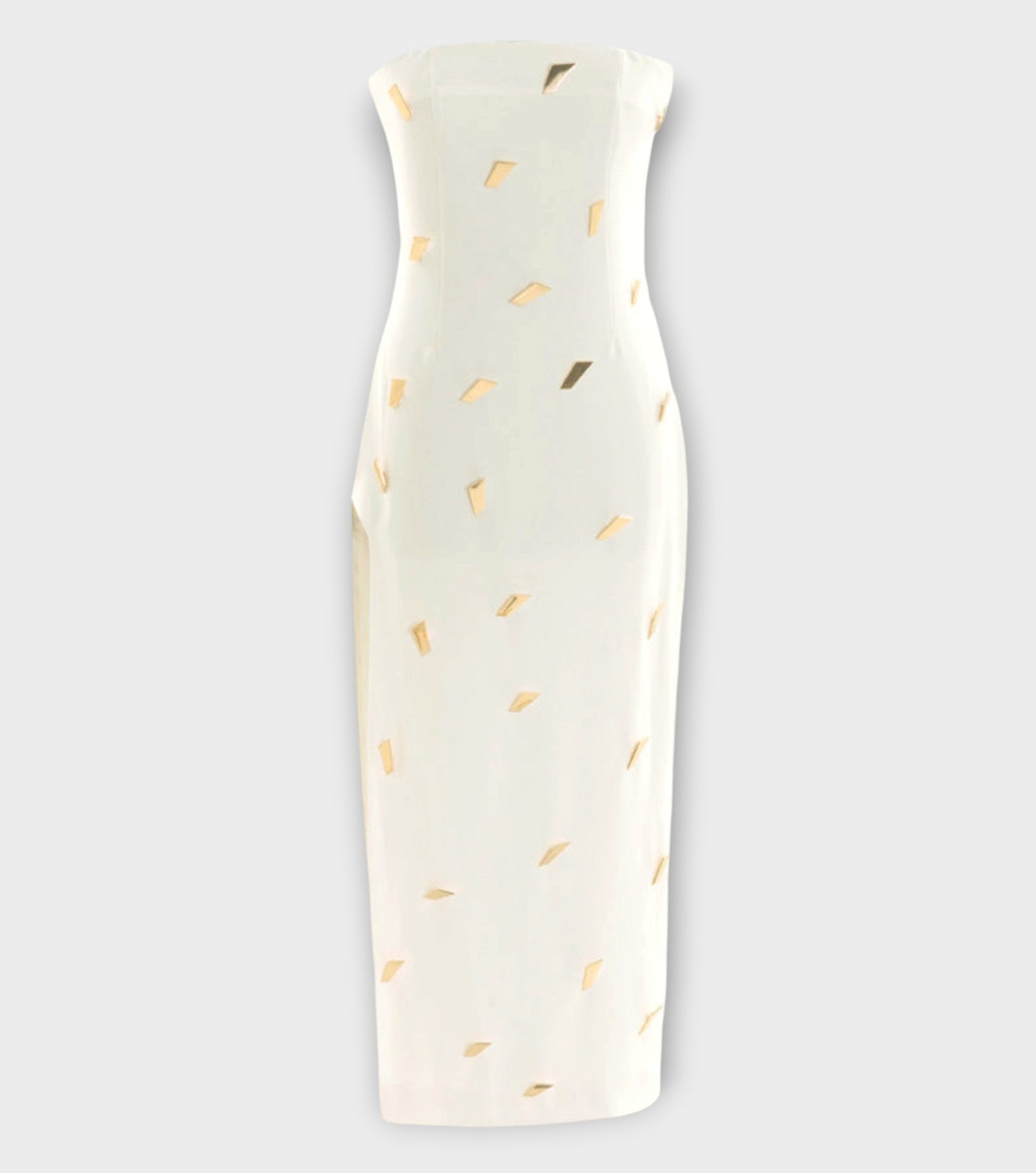 Strapless Dress With Signature Buttons | White