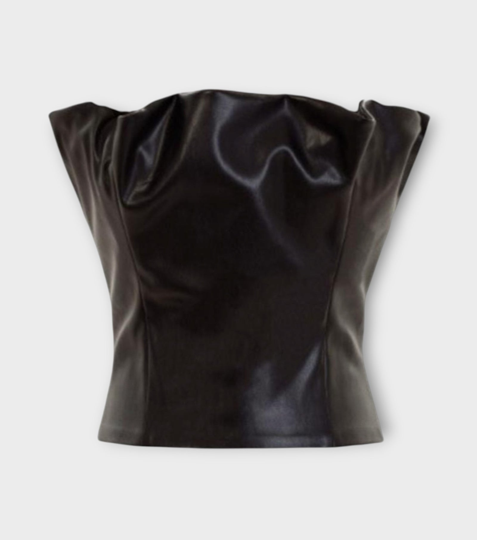 Vegan Leather Draped Top