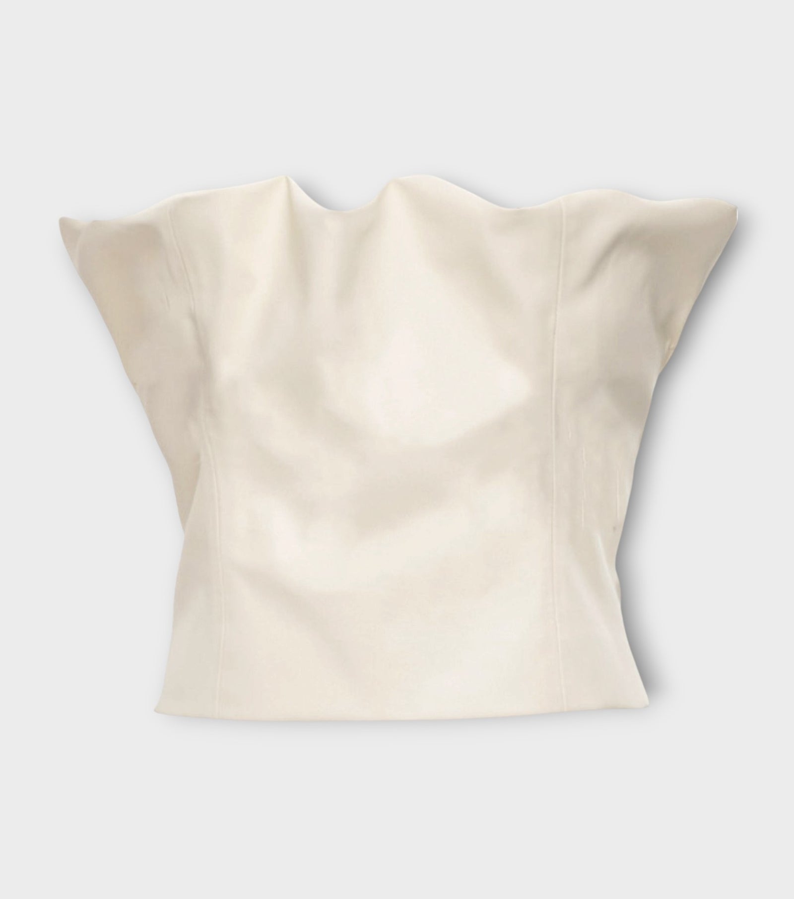 Vegan Leather Top | Ecru