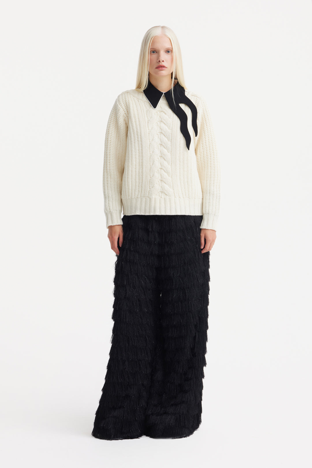 Blouse With Contrasting Details | Ecru