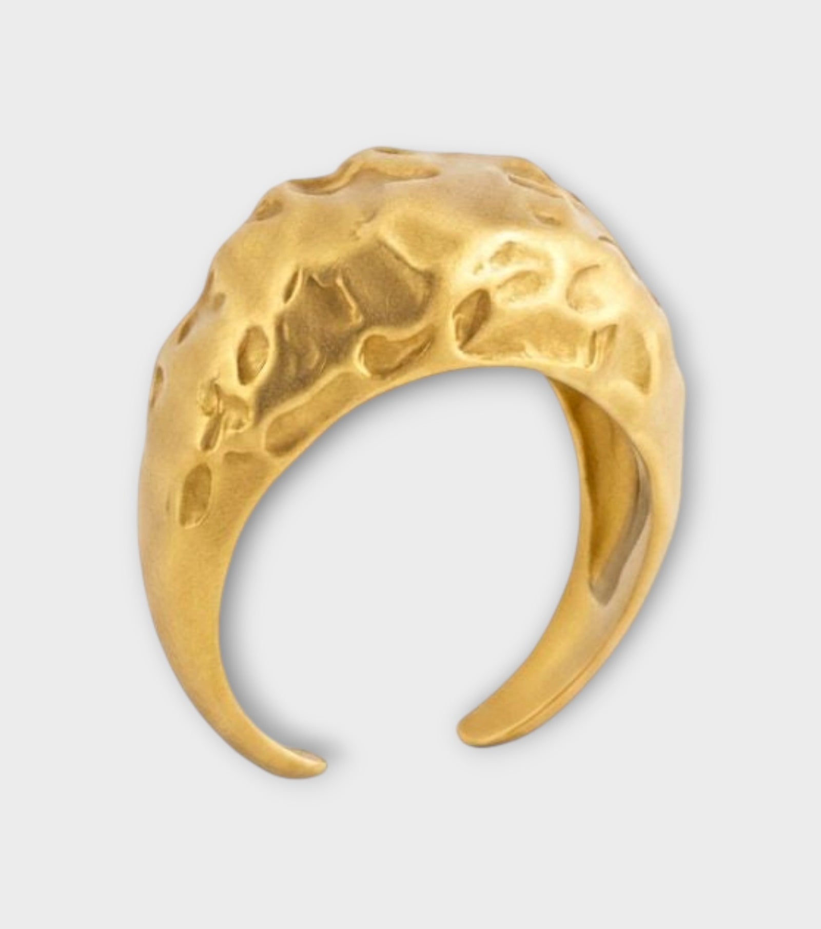 Amorphous Matte Gold Oval Ring