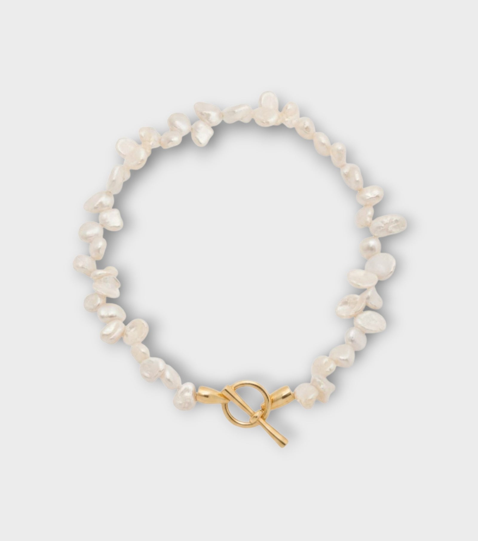 Asymmetrical Pearl Necklace | Gold