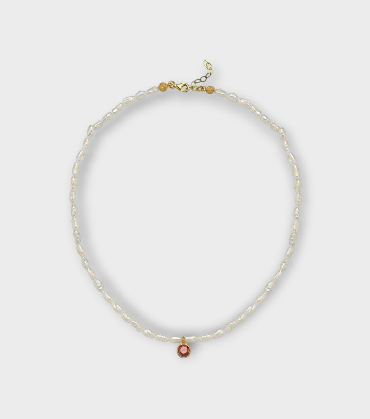 Cosmic Pearl Zodiac Necklace Orange Birthstone