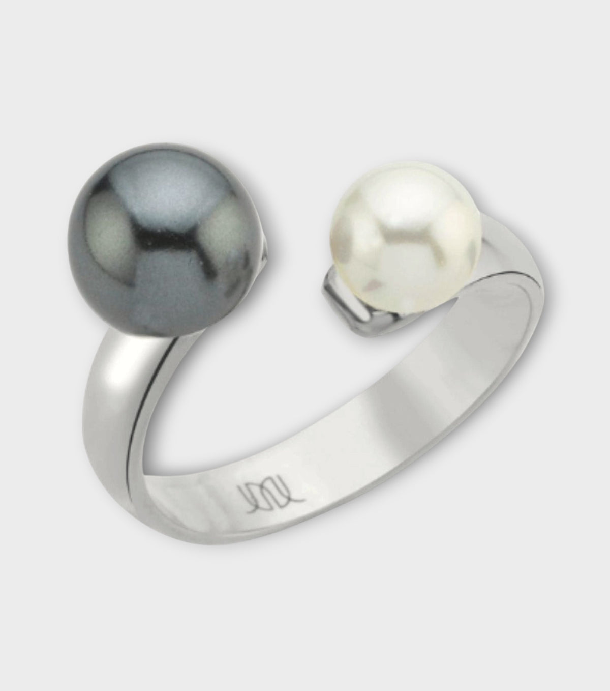 Gray Pearl Ring Silver