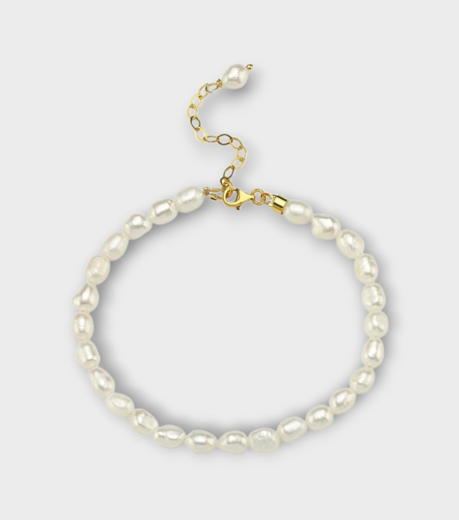 Jodie Delicate Pearl Anklet with Gold Clasp