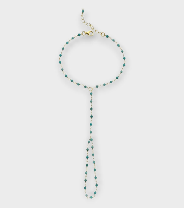 Nomi Turquoise Hand Chain Shahmaran Bracelet