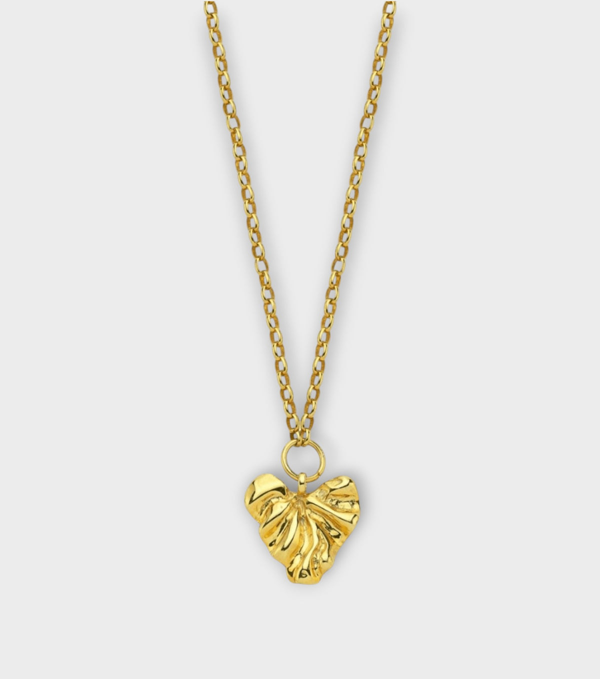 Patterned Heart Necklace | Gold