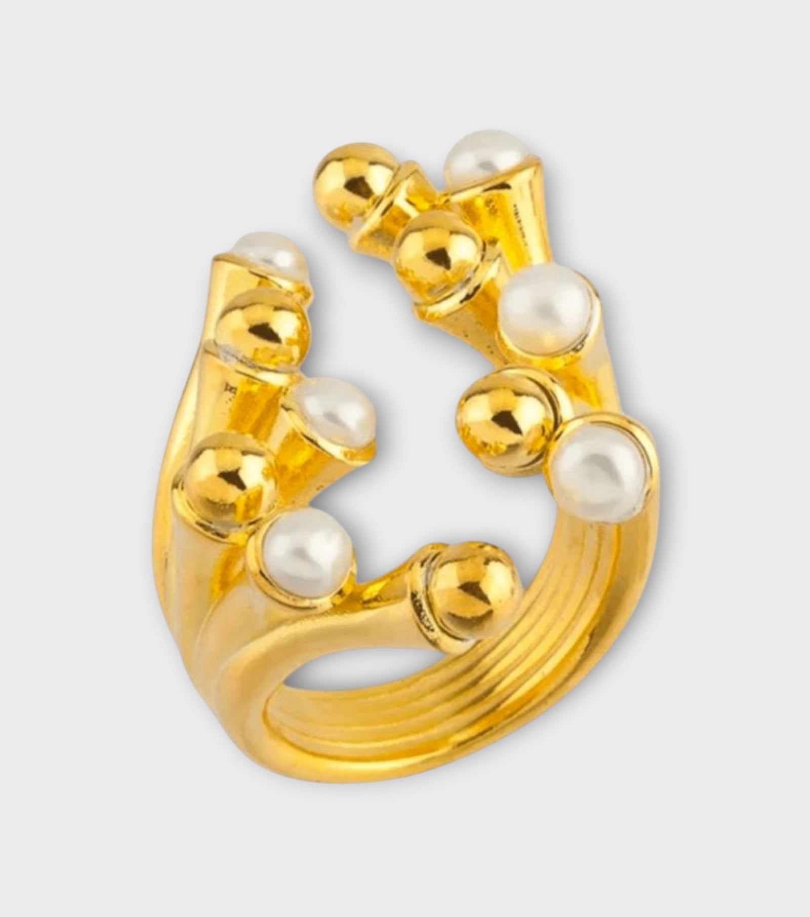 Pearl Cage Ring | Gold