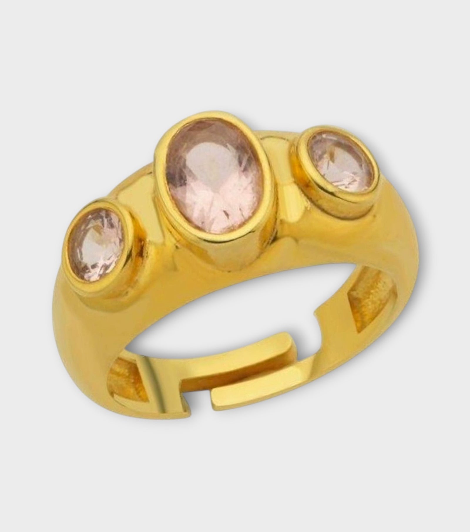 Pink Stone Signet Ring