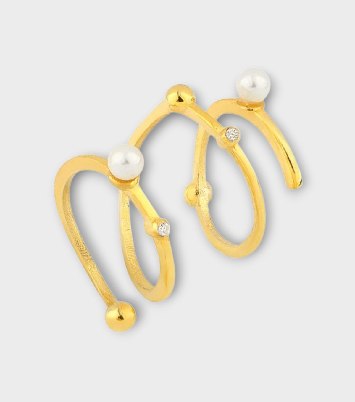 Spiral Pearl Ring | Gold