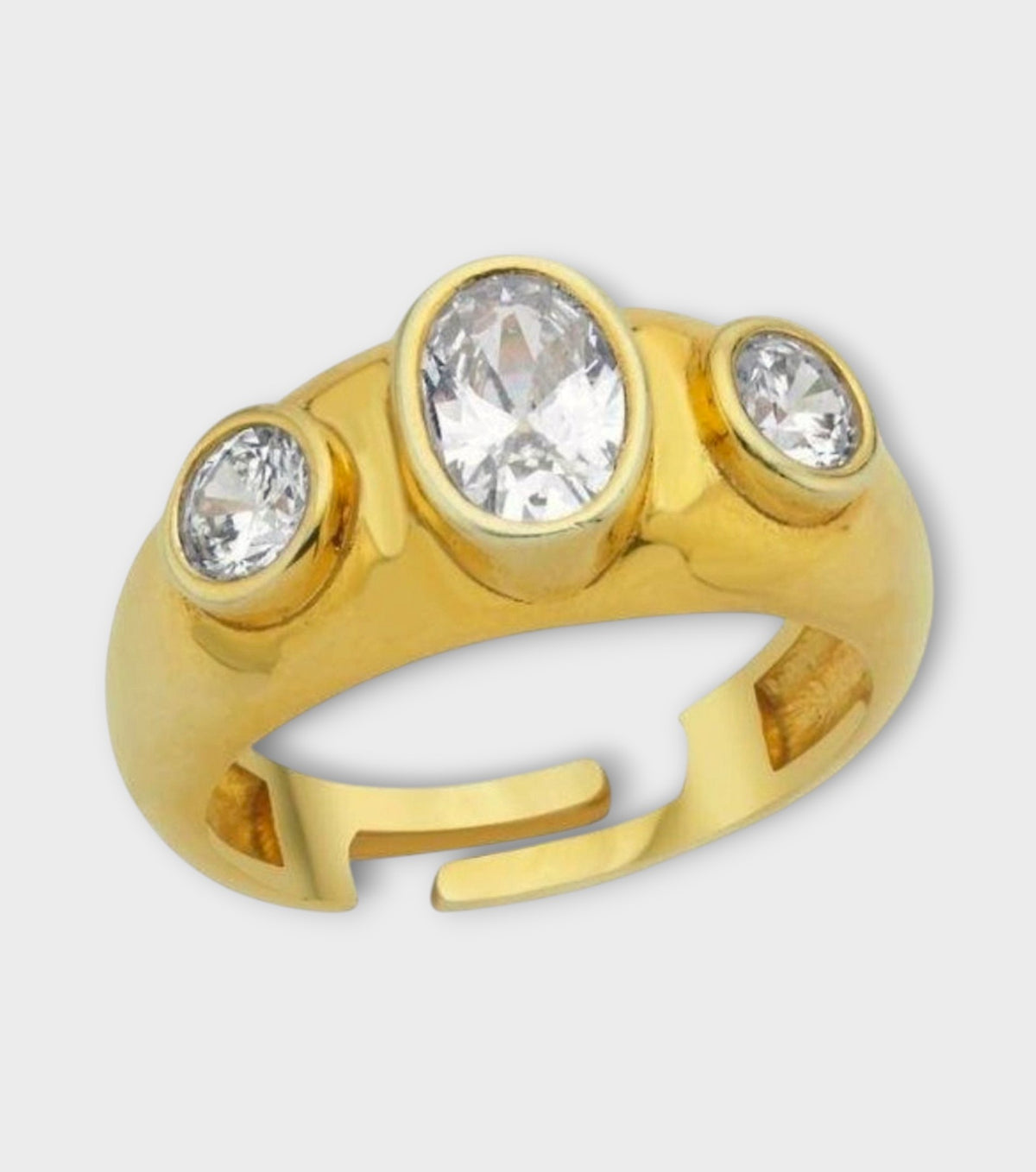White Stone Signet Ring