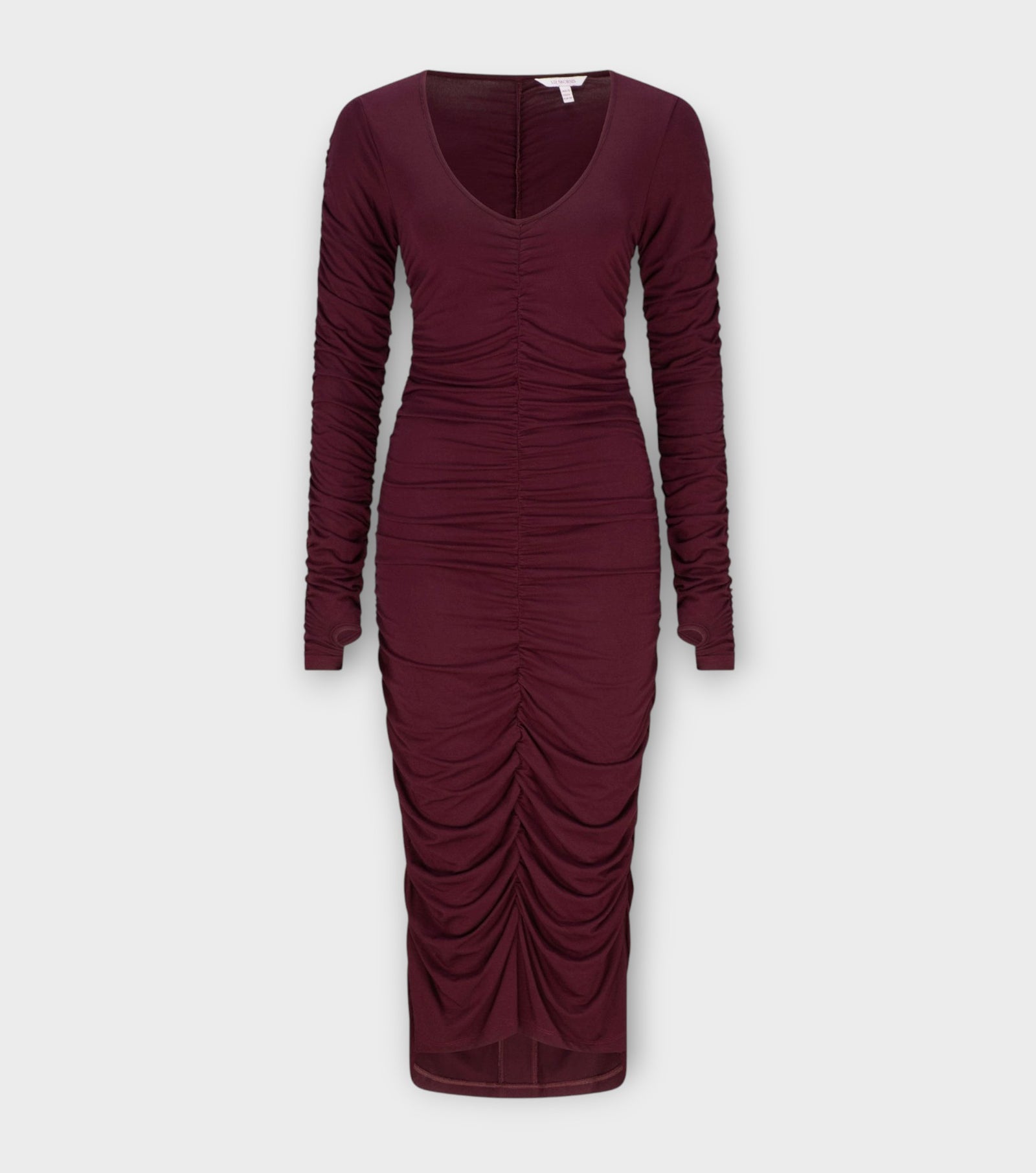 Viva Scoop Neck Ruched Dress | Blackberry | PR Sample