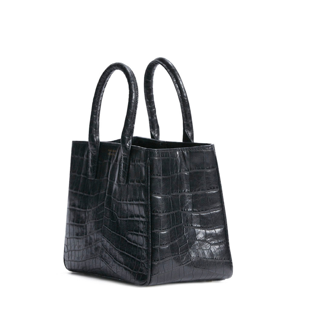 black croc skin bag