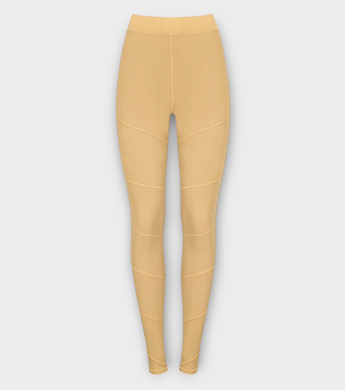Beige Mesh Spiral Leggings