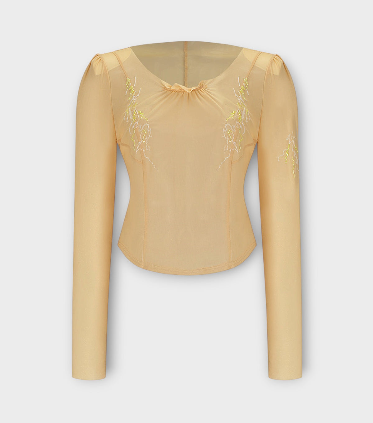 Beige Mesh Top
