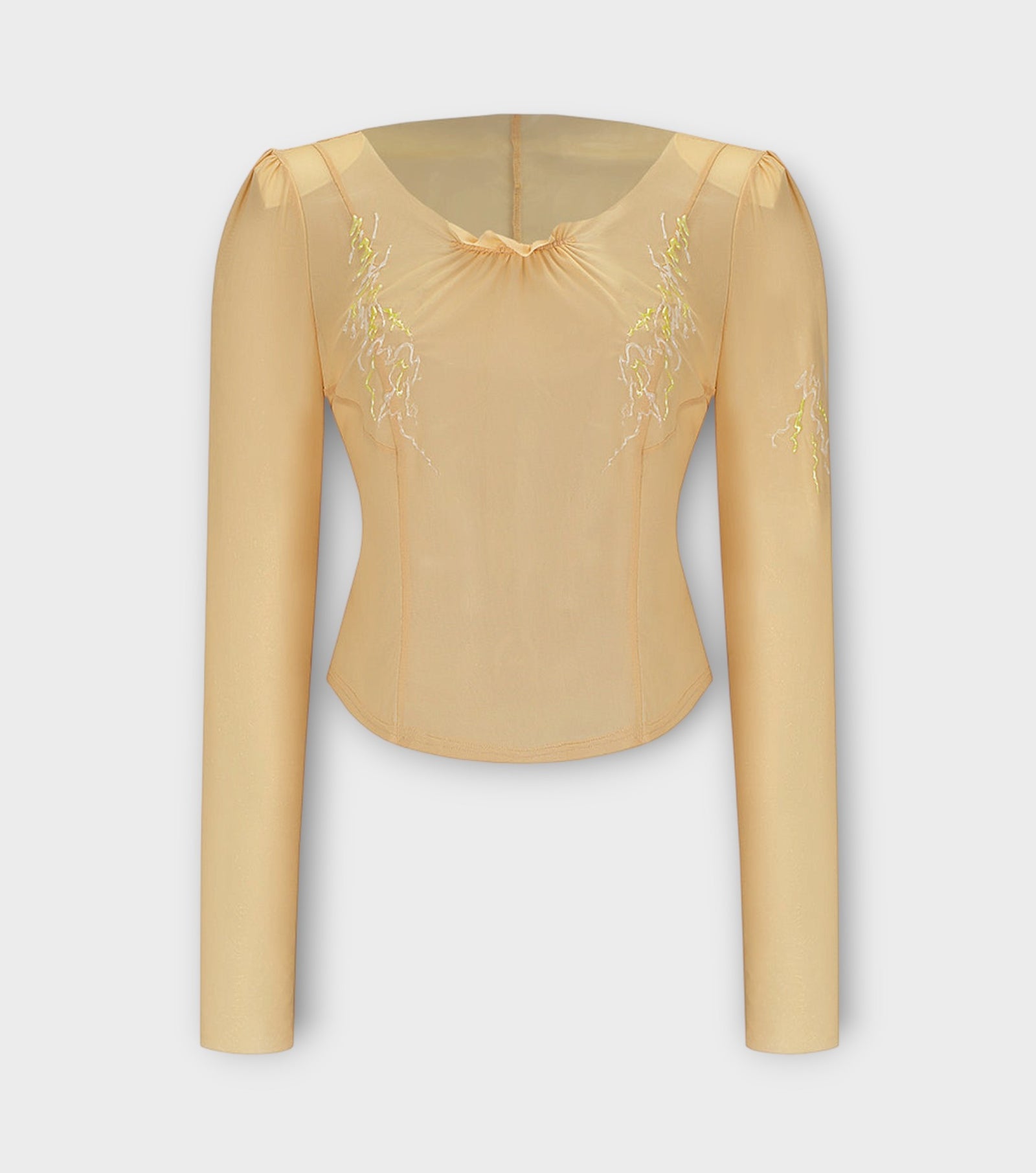 Beige Mesh Top