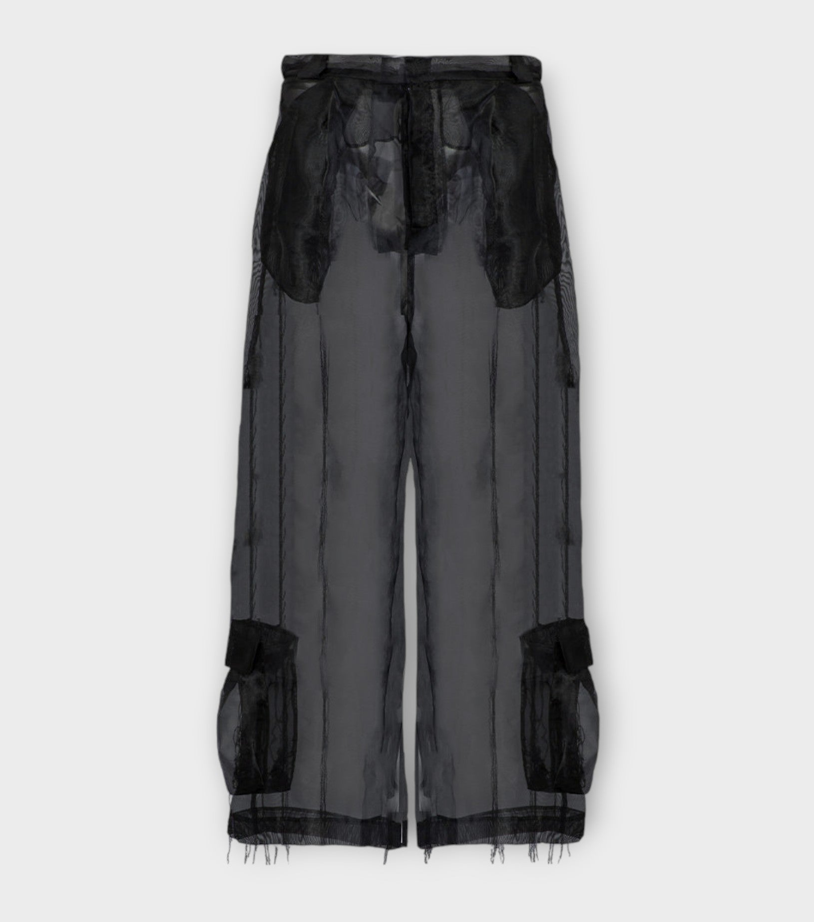 Black Organza Cargo Pants