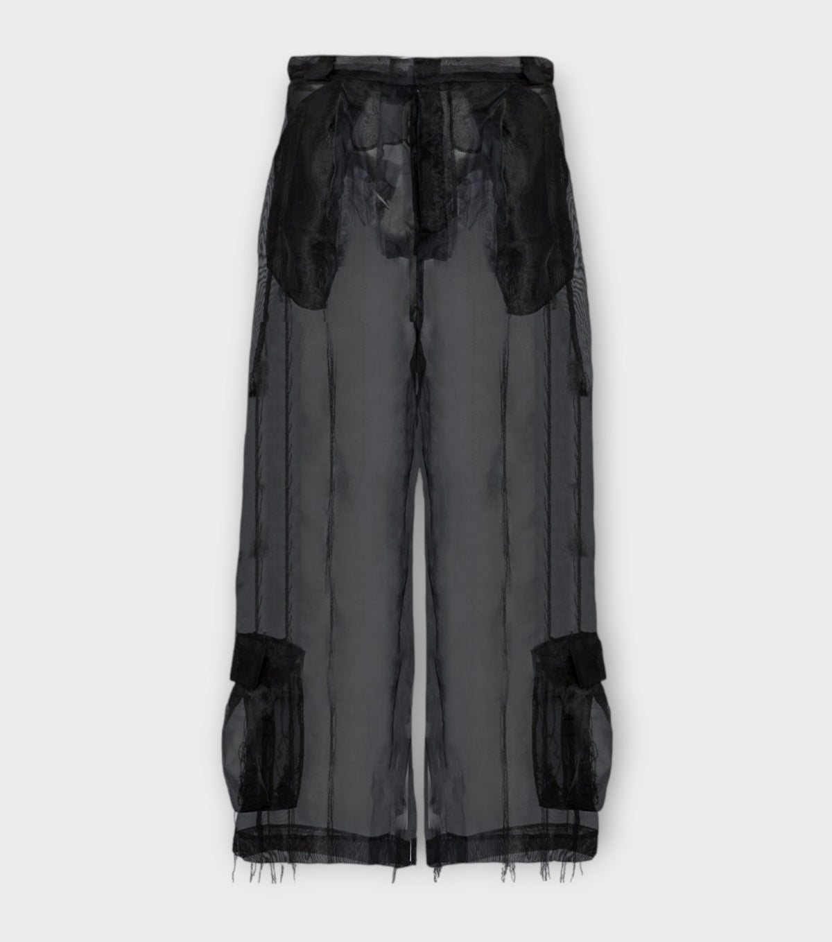 Black Organza Cargo Pants