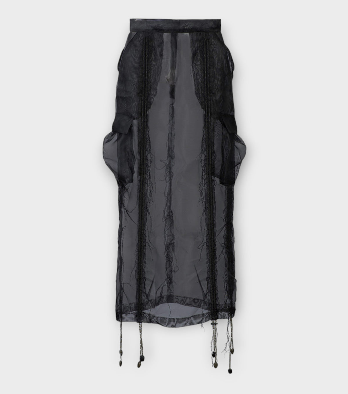Black Organza Maxi Skirt