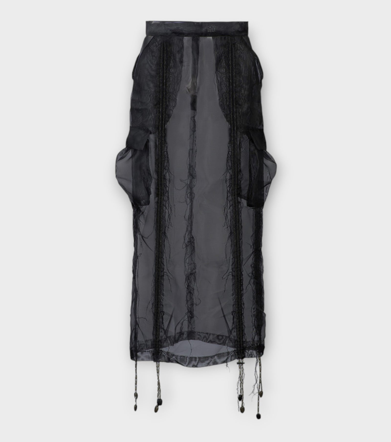 Black Organza Maxi Skirt