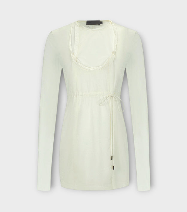 White Paneled Blouse