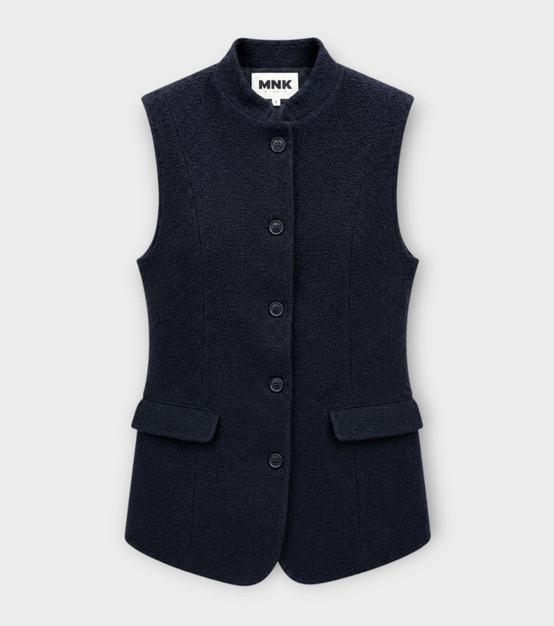 Black Bouclé Vest