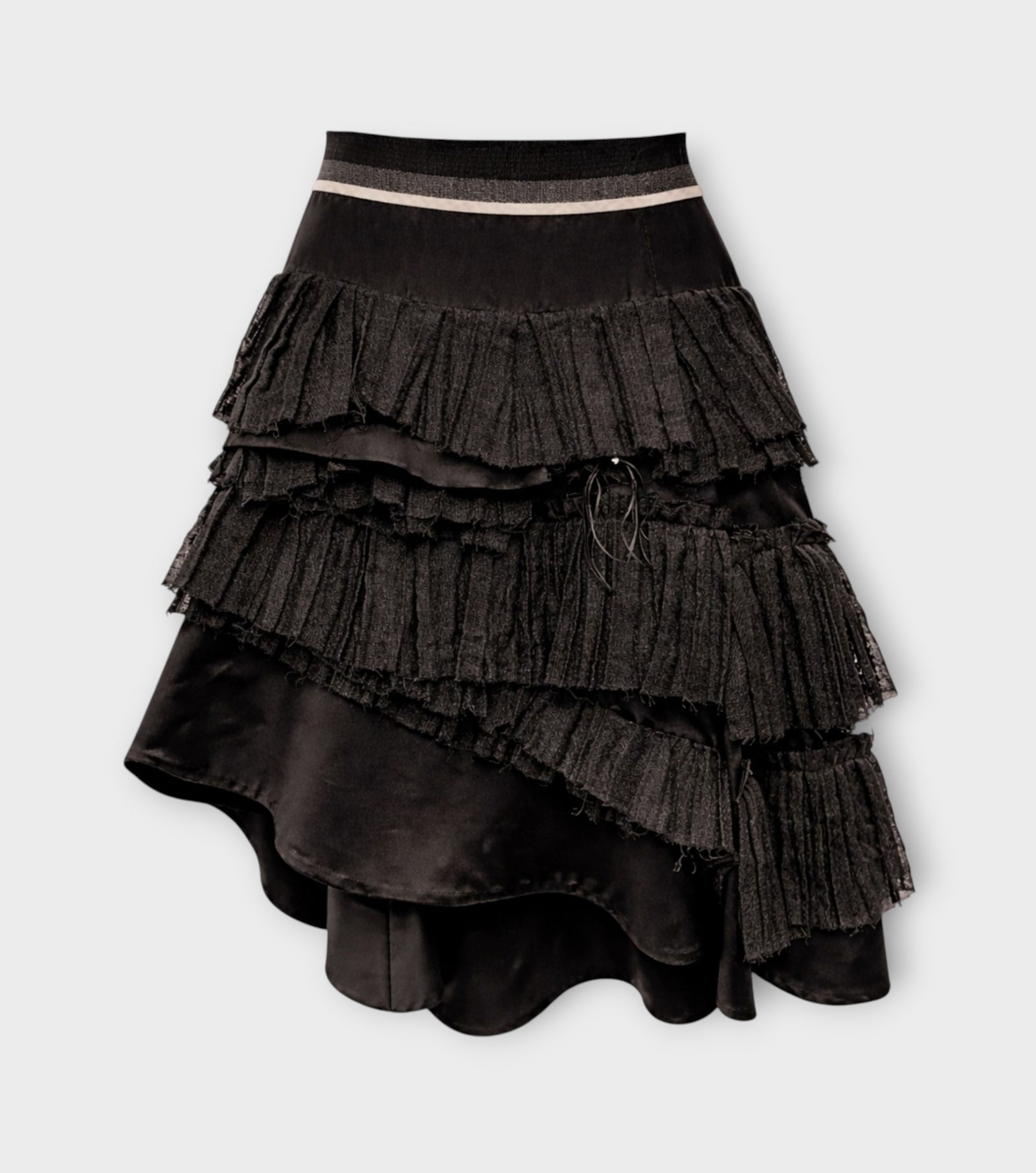 Asymmetric Layered Ruffle Skirt