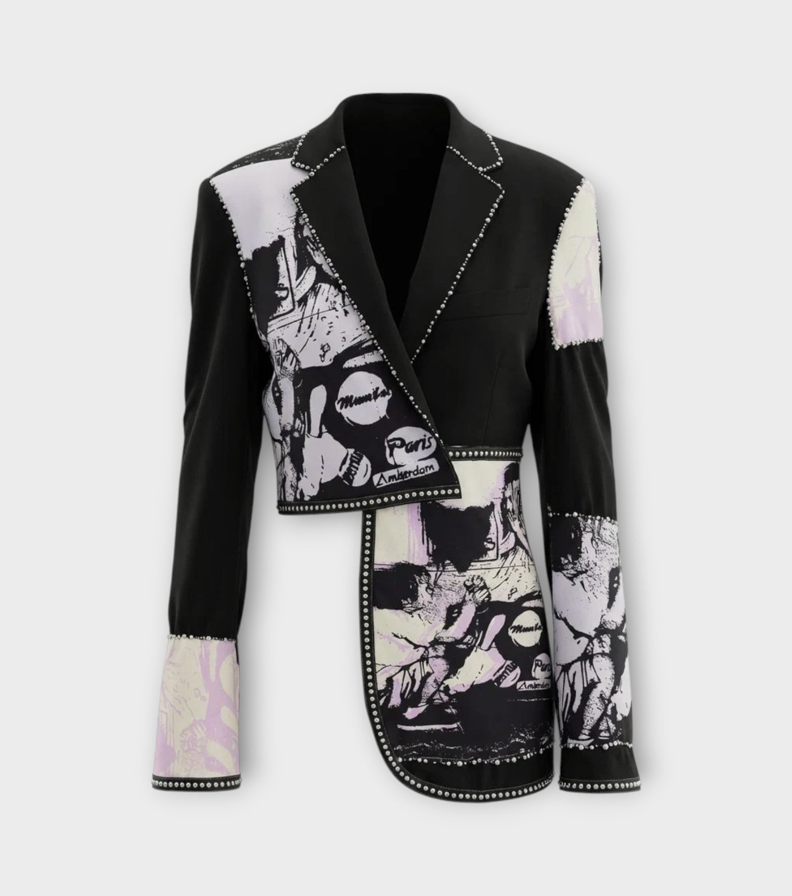 Black Graphic Blazer