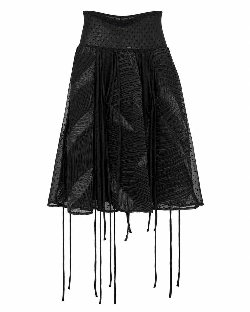 Mixed Media Sheer Midi Skirt | PR Sample