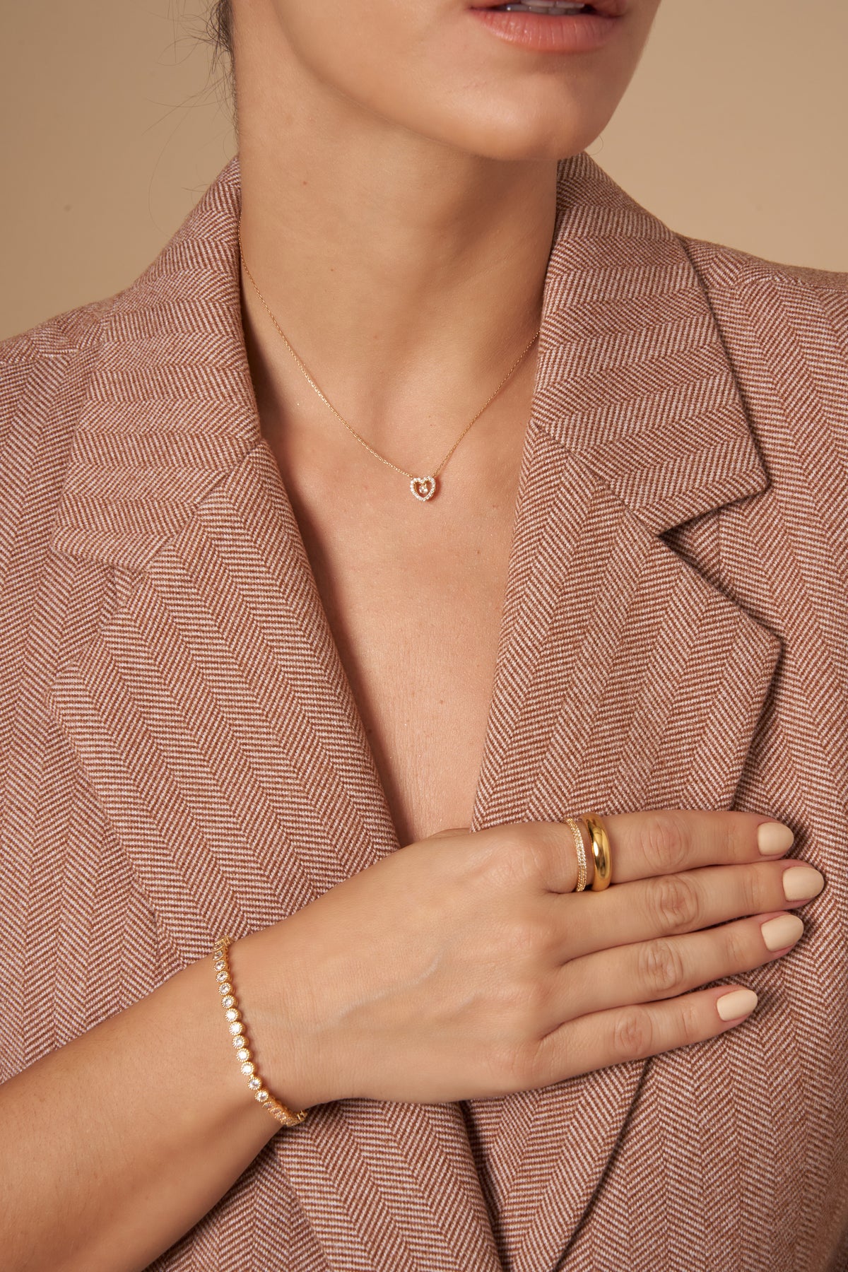 Gold Pavé Dual-Band Ring