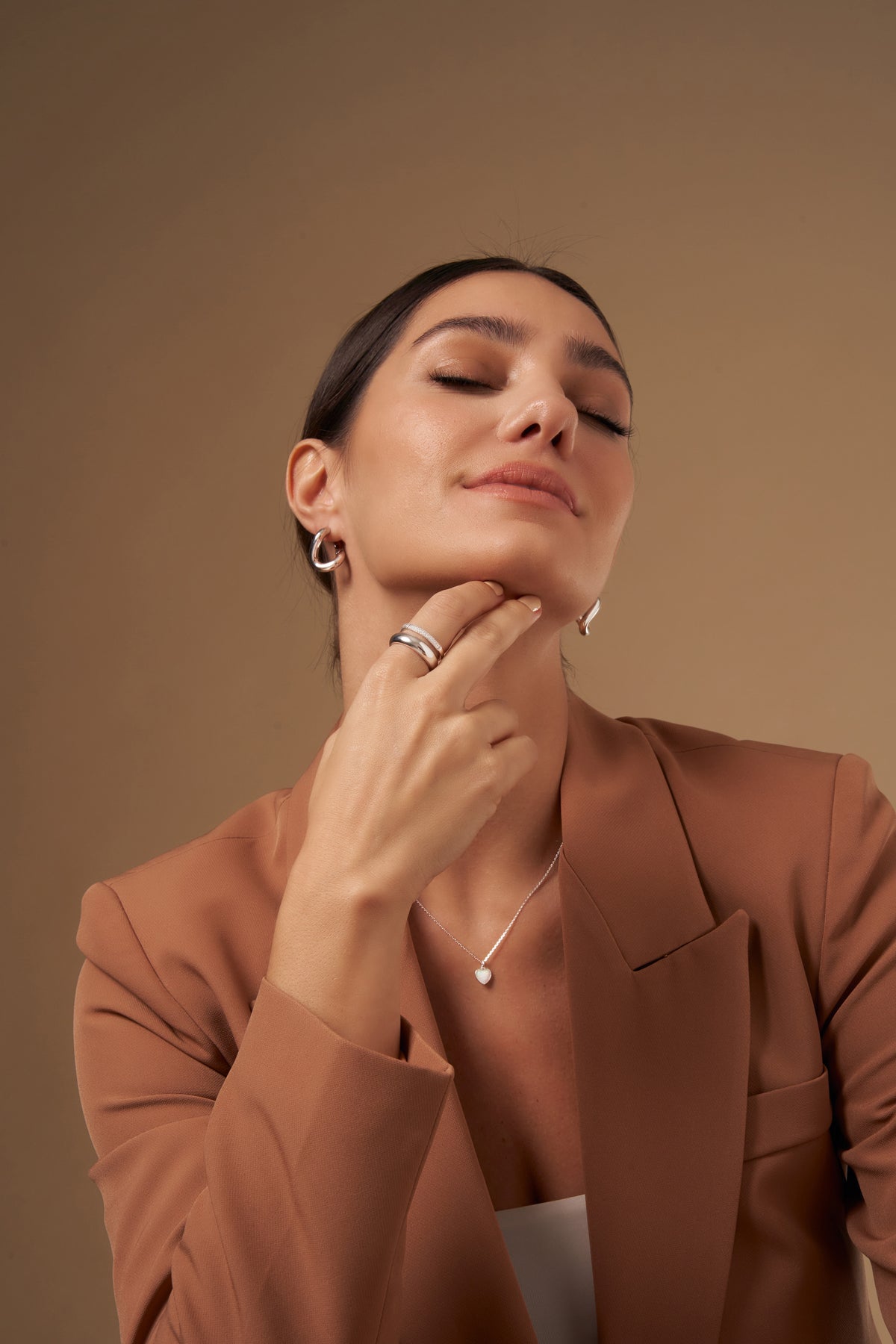 Silver Pavé Dual-Band Ring