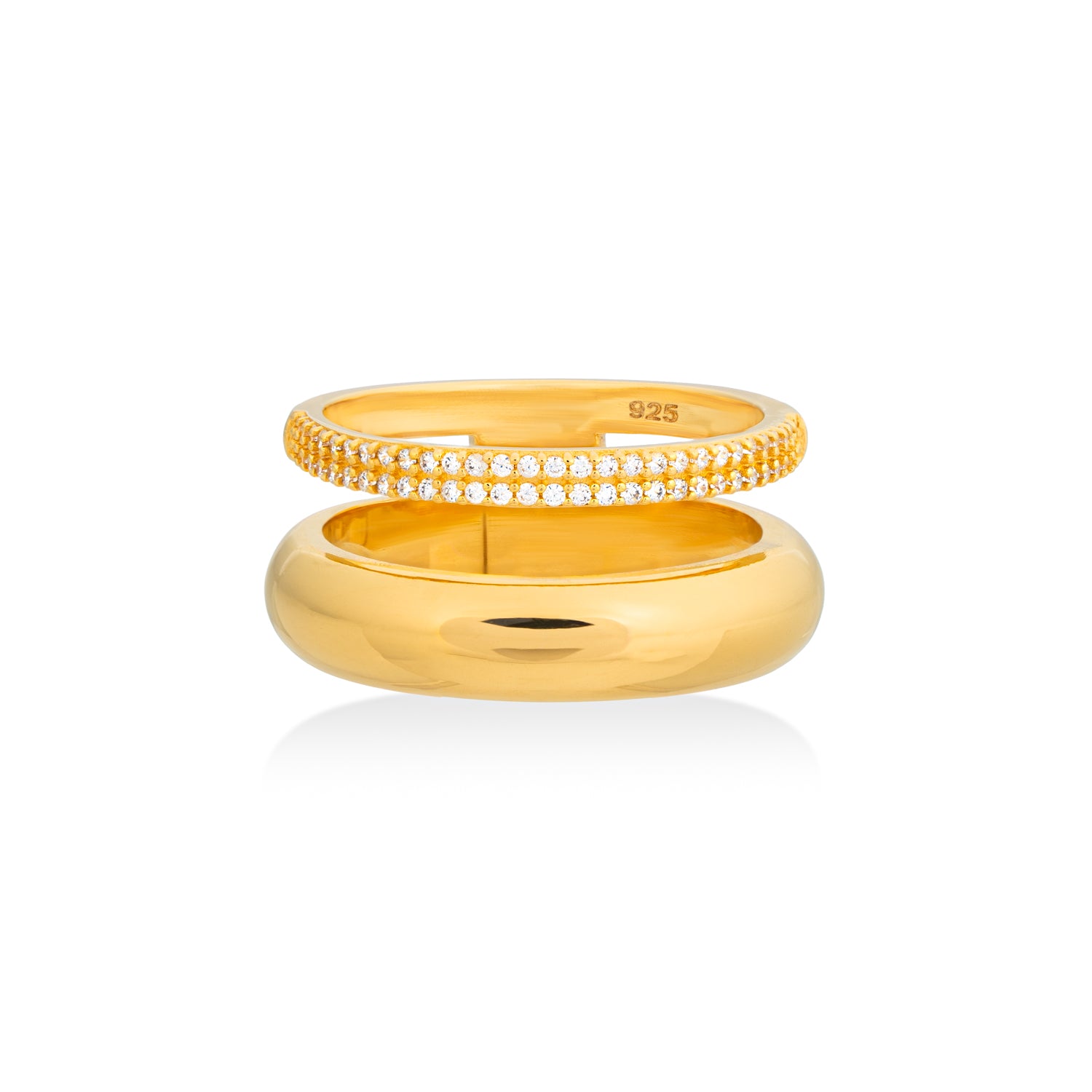 Gold Pavé Dual-Band Ring