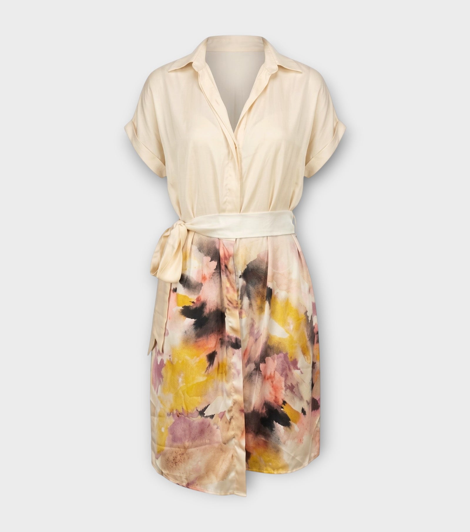 Peach Multicolour Sequin Shirt Dress
