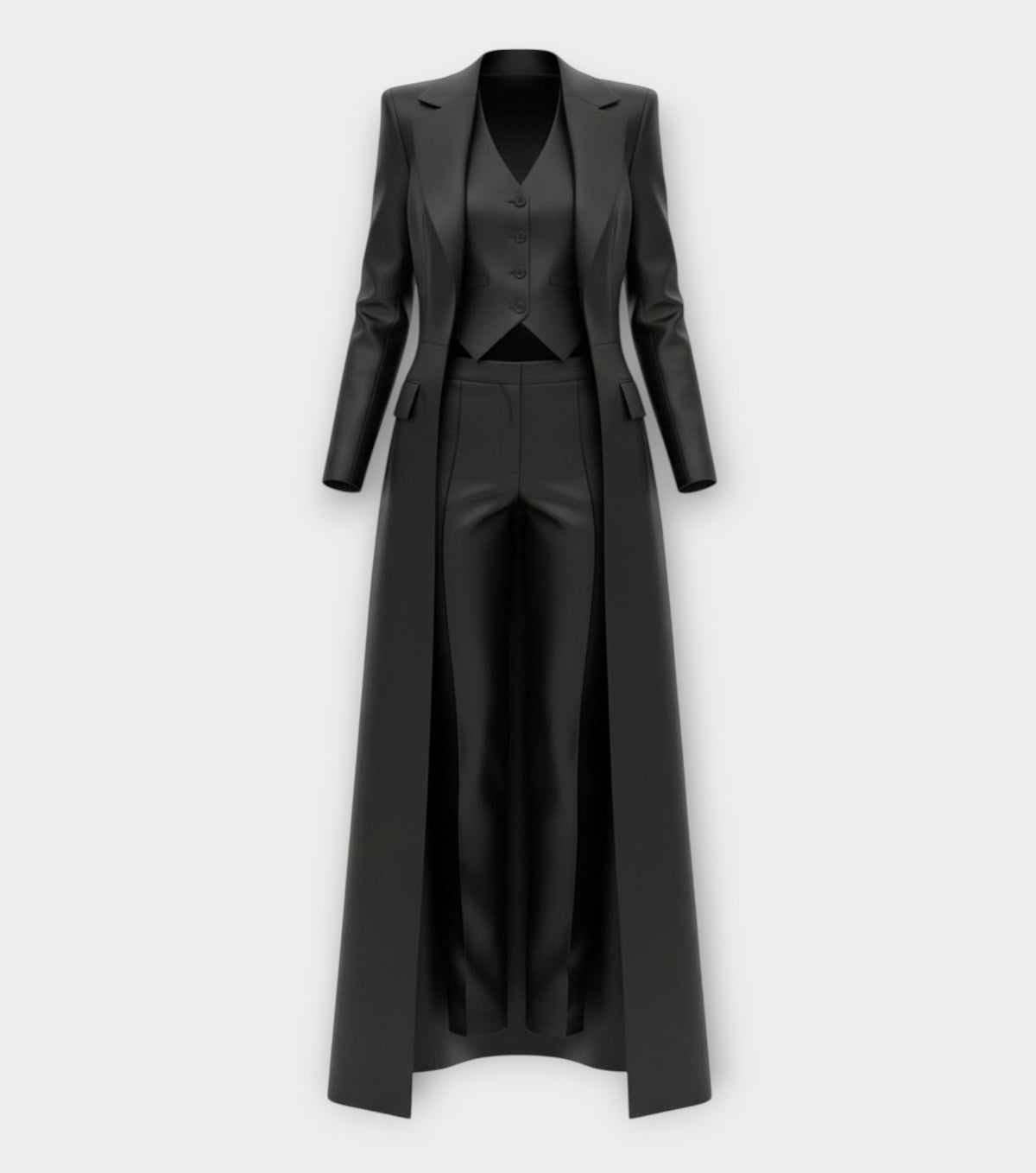 Black Silk 3-Piece Evening Suit