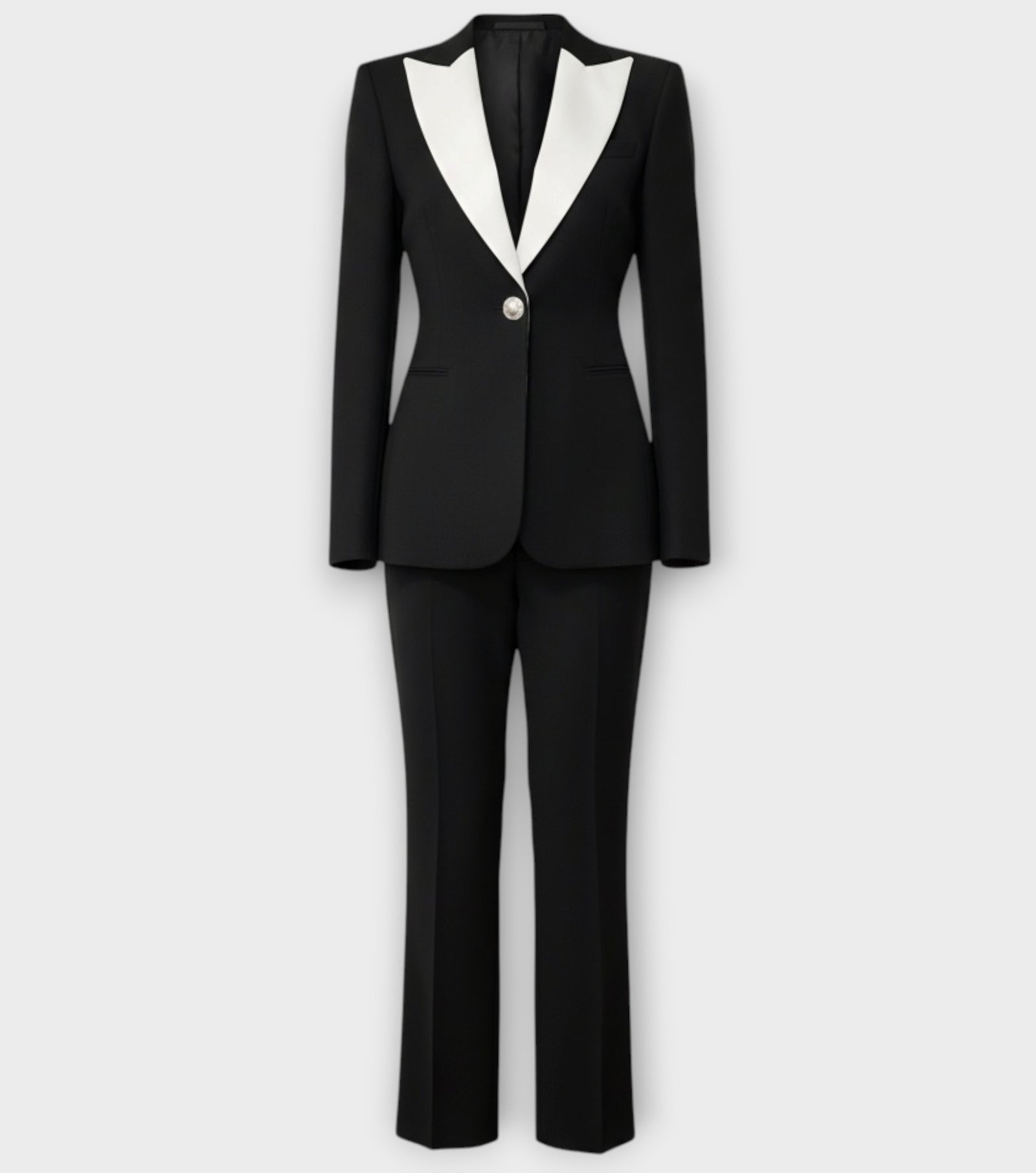 Black & White One-Button Power Suit