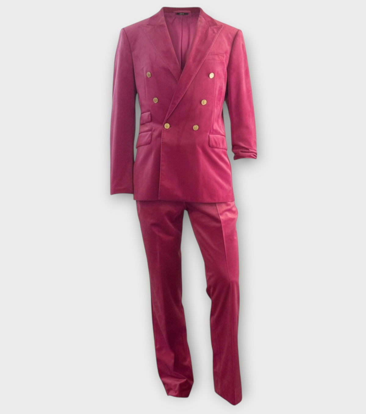 Fuchsia Velvet Double-Breasted Suit