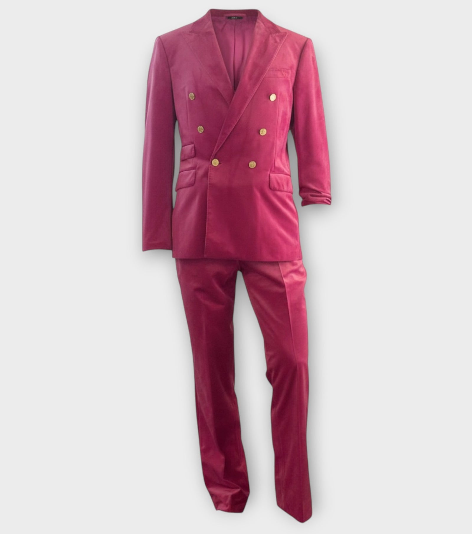 Fuchsia Velvet Double-Breasted Suit