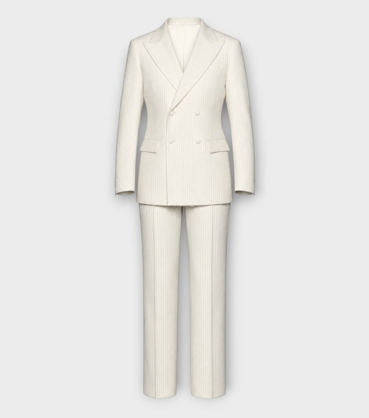White Corduroy Double-Breasted Suit