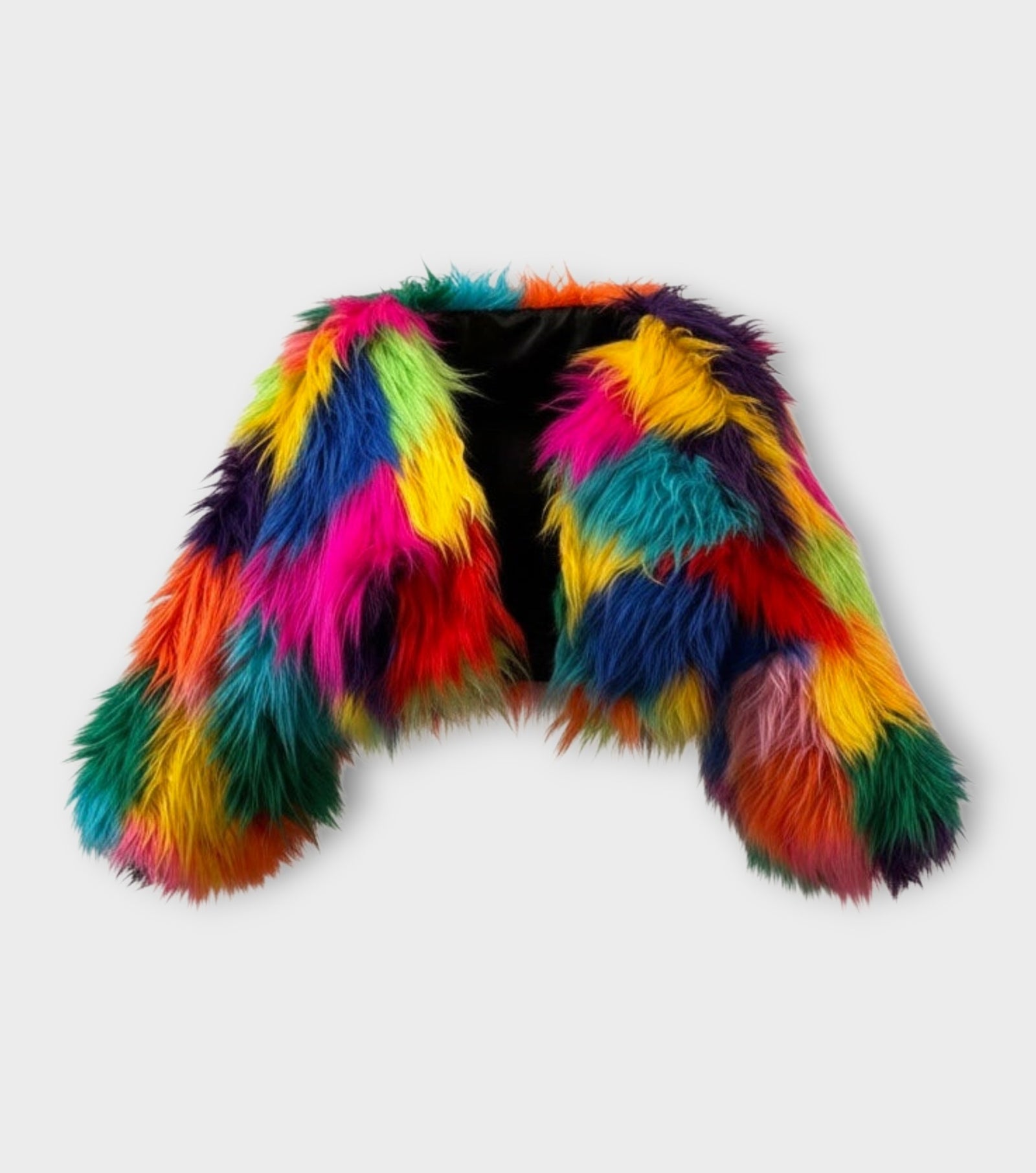 Multicolored Faux Fur Shrug