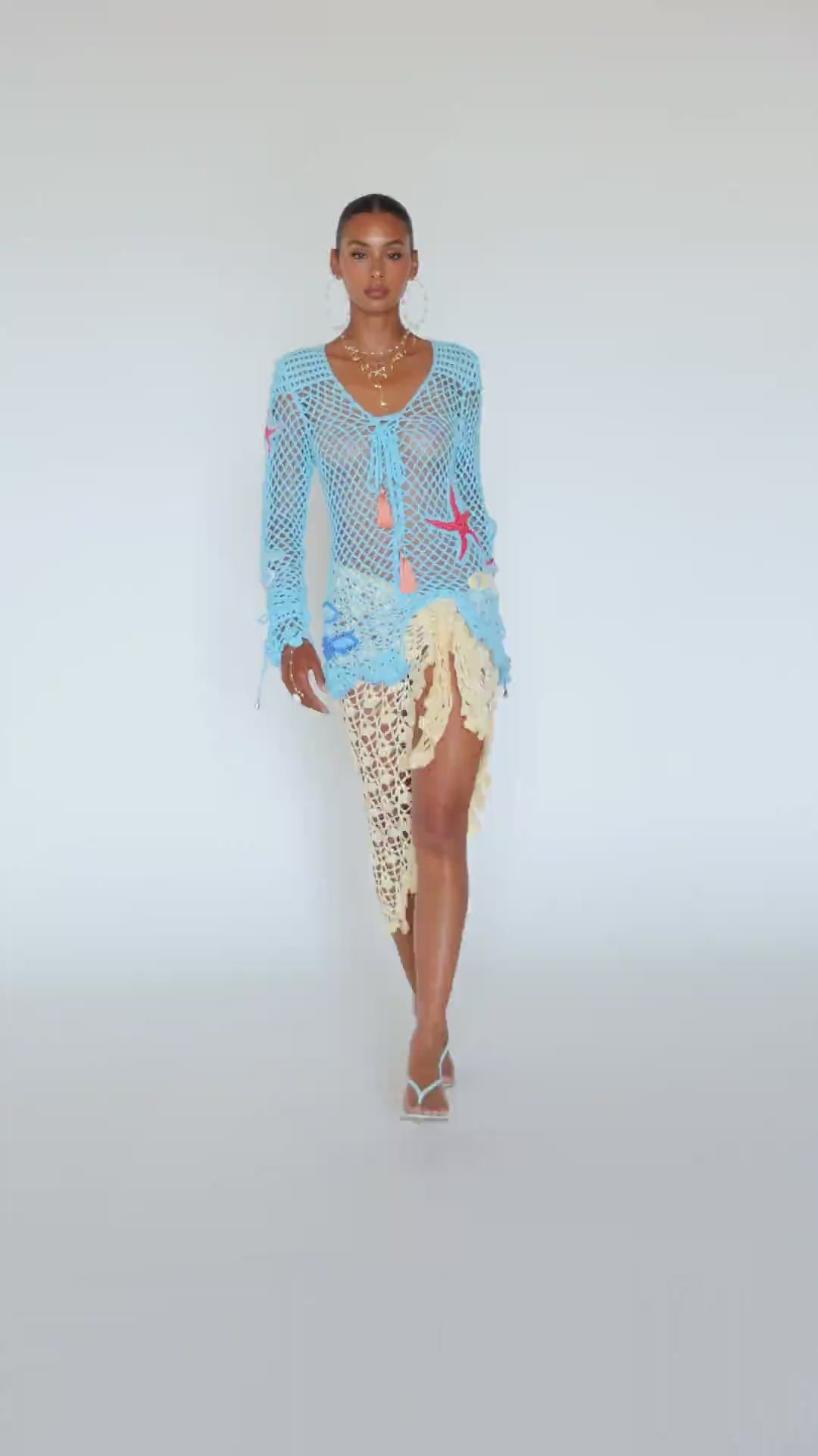 Aqua Marine Handmade Crochet Top-Cover Up