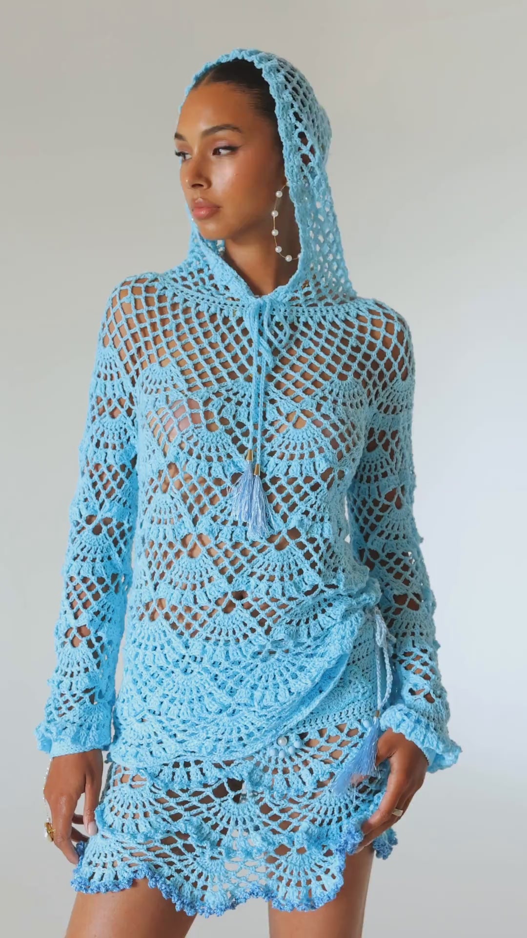 Aqua Marine Handmade Mini Crochet Skirt