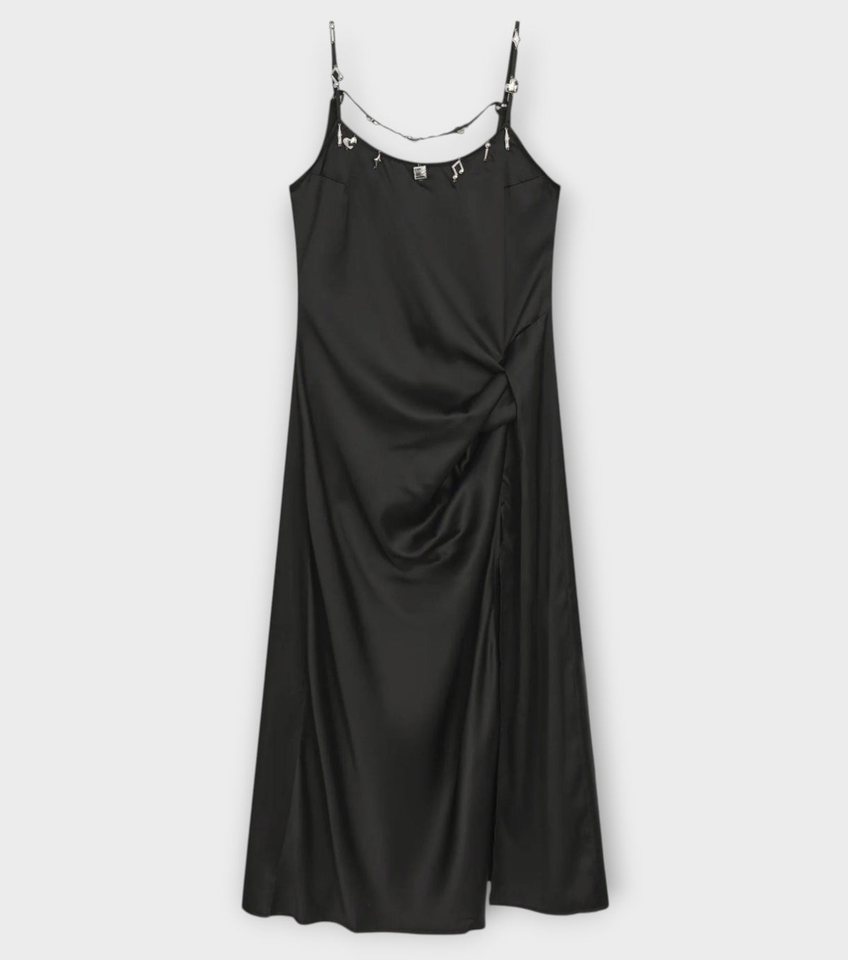 Silver Charm Slip Dress | Black