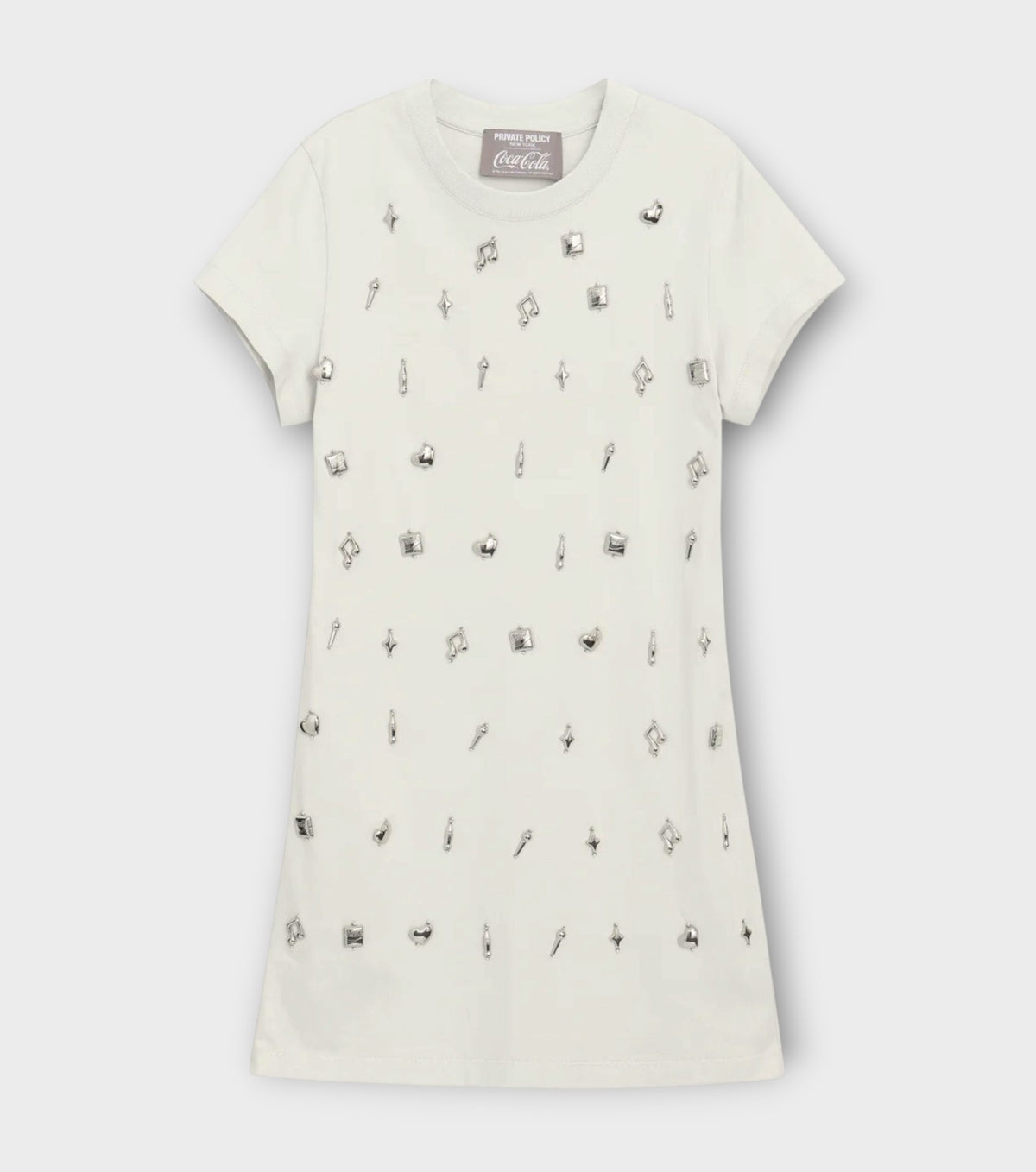 Silver Charm T-Shirt Dress | Beige