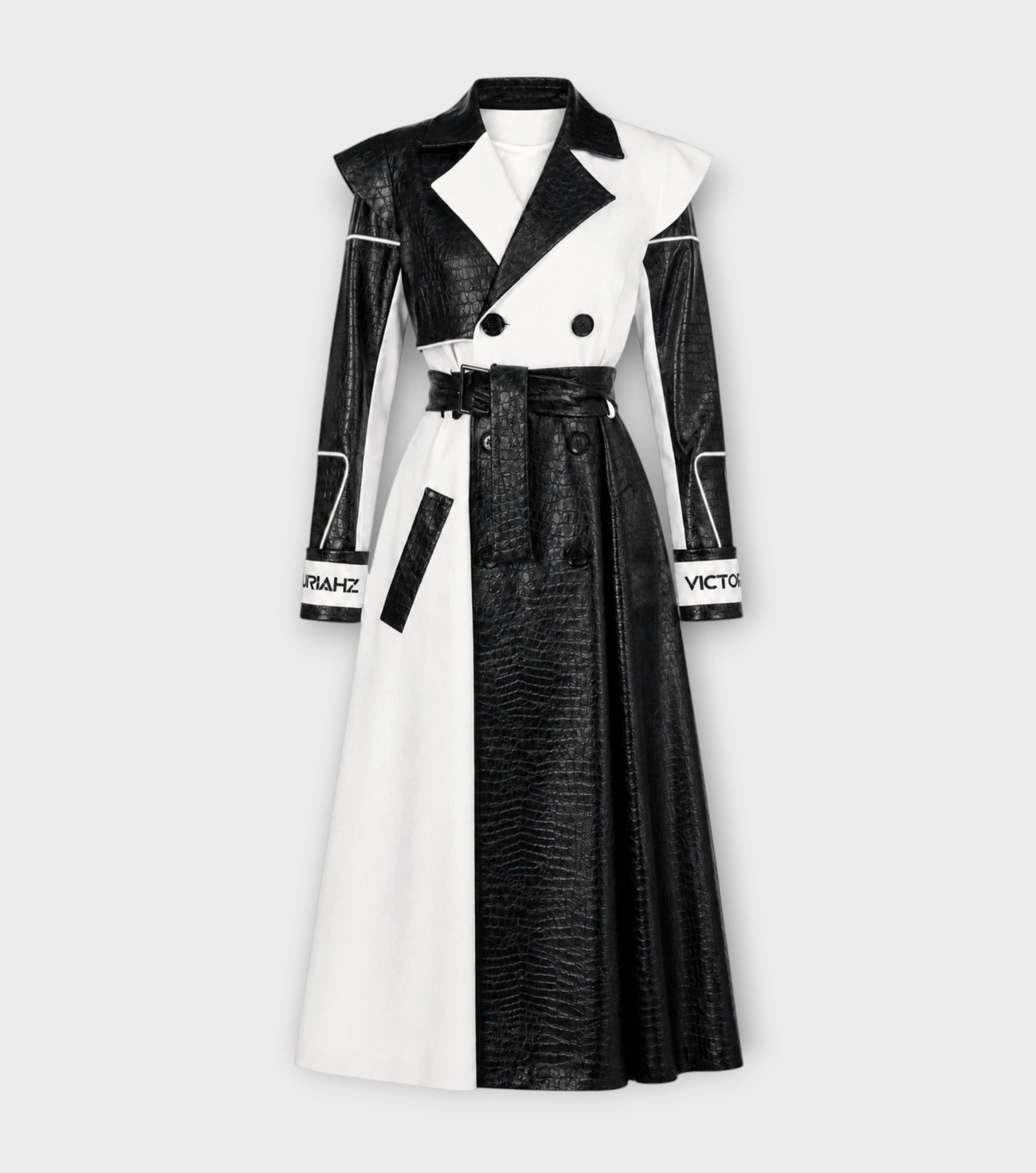 REFLECTIVE BLACK&WHITE TRENCH Coat | PR Sample